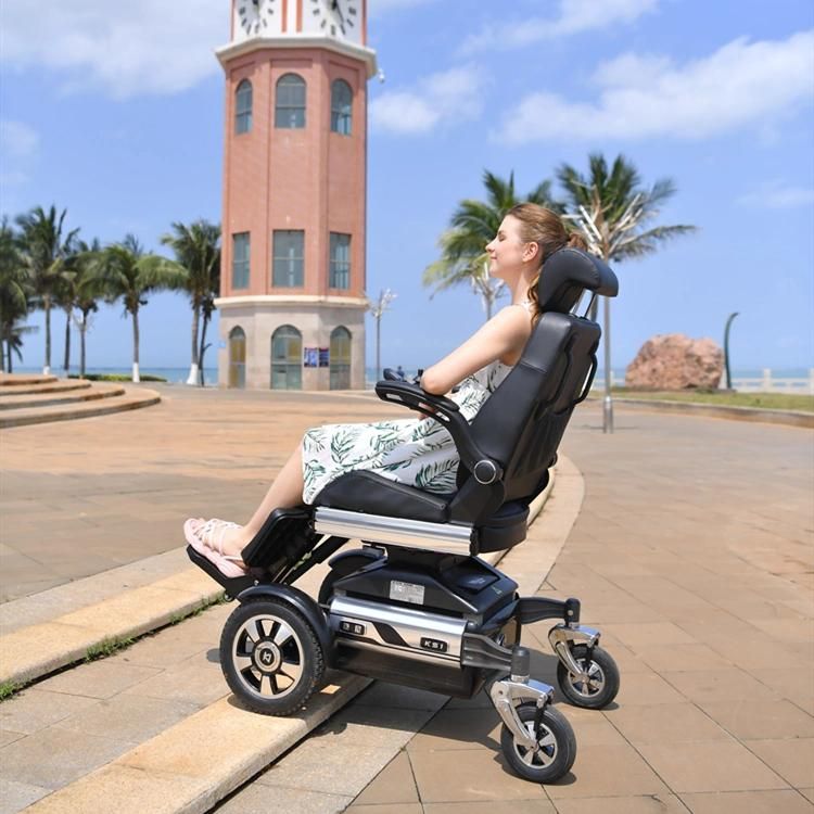 Recline Backrest and Seat Lift Folding Smart Electric Wheelchair