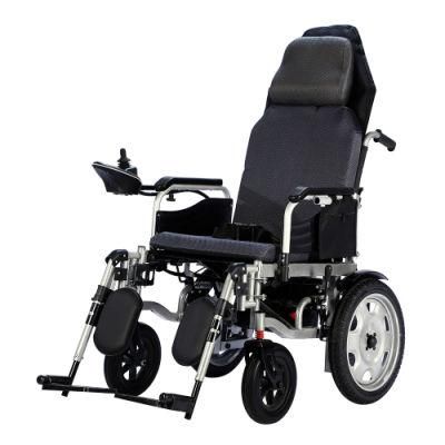 Power Portable Electric Wheelchair with Headrest Cheap Factory Price with Brushed Motor