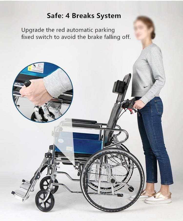 Foldable Steel Manual Portable Aluminum Wheelchair