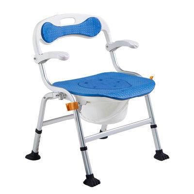 Steel Bedside Folding Commode Chair Set Toilet Chair with Bedpan