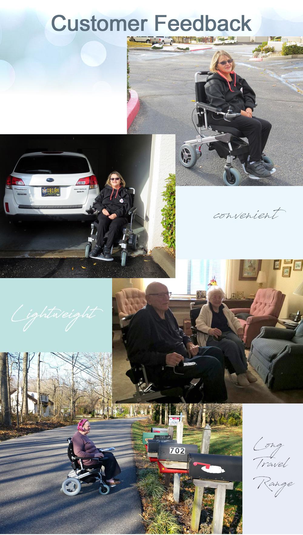 CE TUV Ultra Strong Fame, Patented Design, With 5 angles back rest, portable and folding power electric wheelchair with 10′′ quick Release motors, 15kg only