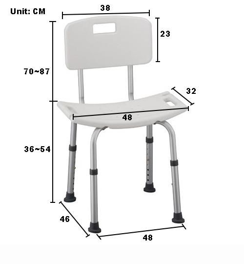 Commode Chair - Bath Seat with Detachable Back Shower Chair