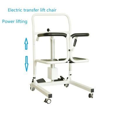 Waterproof Electric Lift Patient Transfer Wheelchair with Commode Seat