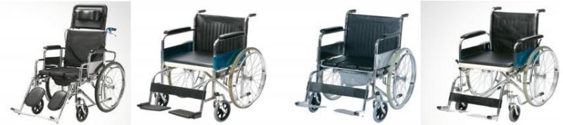 Luxury Steel Foldable Cheapest Wheelchair Chrome Plated Frame Heavy Capacity