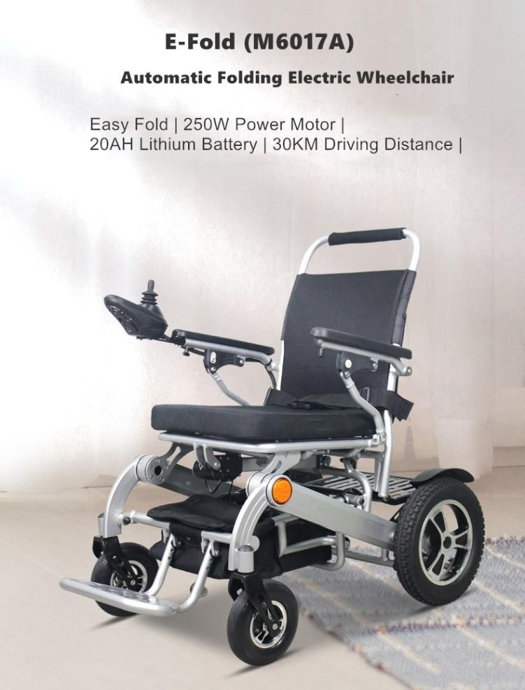 150kg Load Aluminium Motorized Electric Folding Wheelchair for Disabled