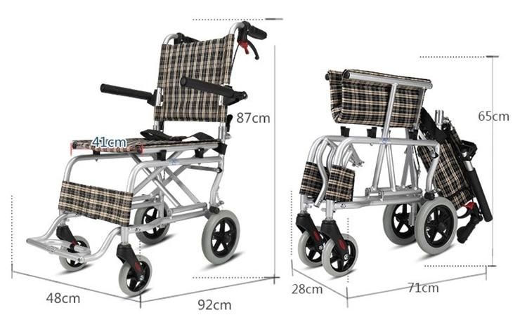 China Supplier Supply Stainless Steel Lightweight Portable Manual Foldable Wheelchair