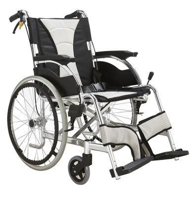 Flat Tube Fashion Aluminum Lightweight Folding Manual Wheelchair