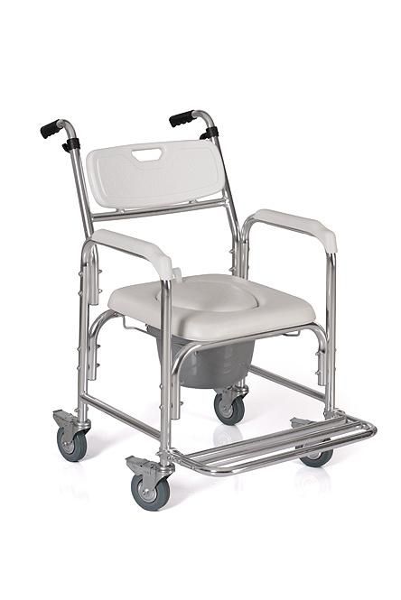 Health Care Equipment Disabled Toilet Commode Chair Bath Hospital Chromed Steel Toilet Commode Chair