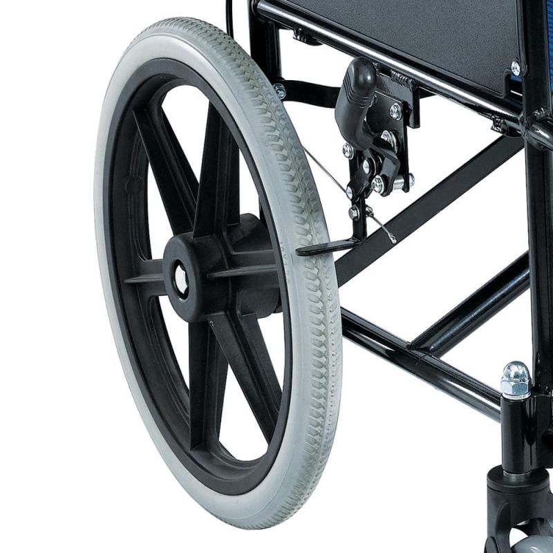 Height Adjustable Manual Foldable Wheelchair with Wheels Foot Rest