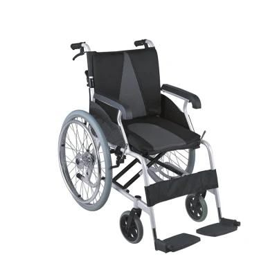 Leisure Folding Manual Lightweight Aluminum Wheelchair for Disabled
