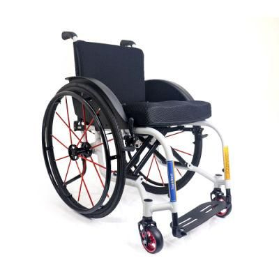 Good Service New Aluminium Alloy Topmedi China Outdoor Active Folding Wheelchair Tls725lq