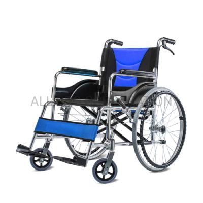 Hot Selling Manual Electric Wheelchair Portable Folding Hand Push Adult Elderly Home Hospital User Outside Wheelchair with Good Price