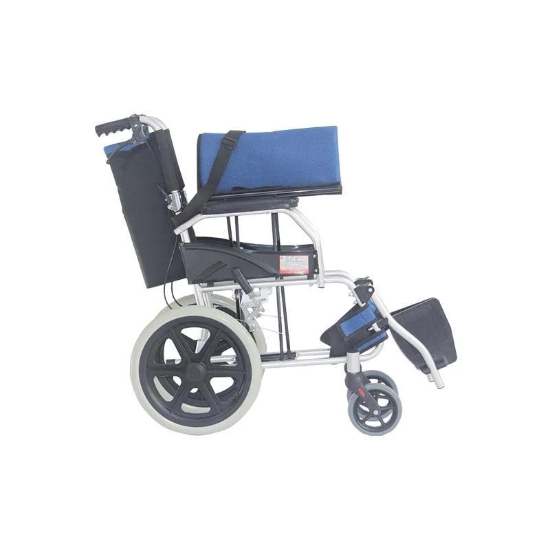 Mn-Ly002 Folding Basic Manual Aluminum Steel Wheelchair for Elderly Disabled