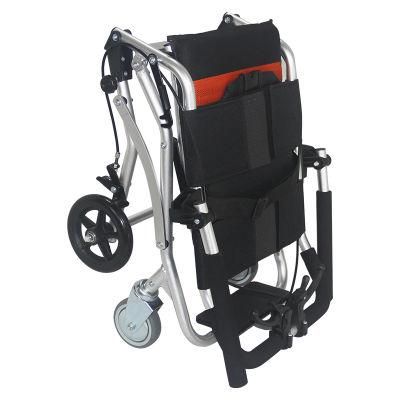 Folding Lightweight Portable Airport Travel Aluminum Manual Wheelchair for Adults