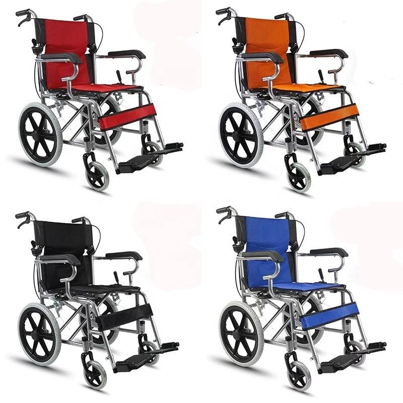 The Elderly Lightweight Compact Folding Manual Wheelchair Handbike Wheelchair