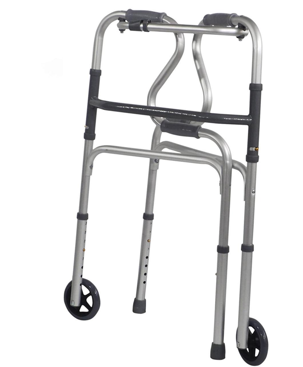 Rollator Walker Folding Lunge Walking Frame Lightweight Aluminium with Wheels