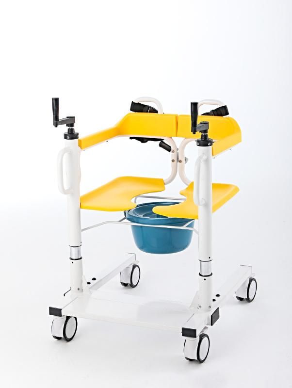 Mn-Ywj003 Adjustable High Manual Patient Transfer Chair Multifunctional Commode Chair