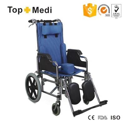 Topmedi Medical Equipment Economical Reclining Backrest Wheelchair for Cp Children