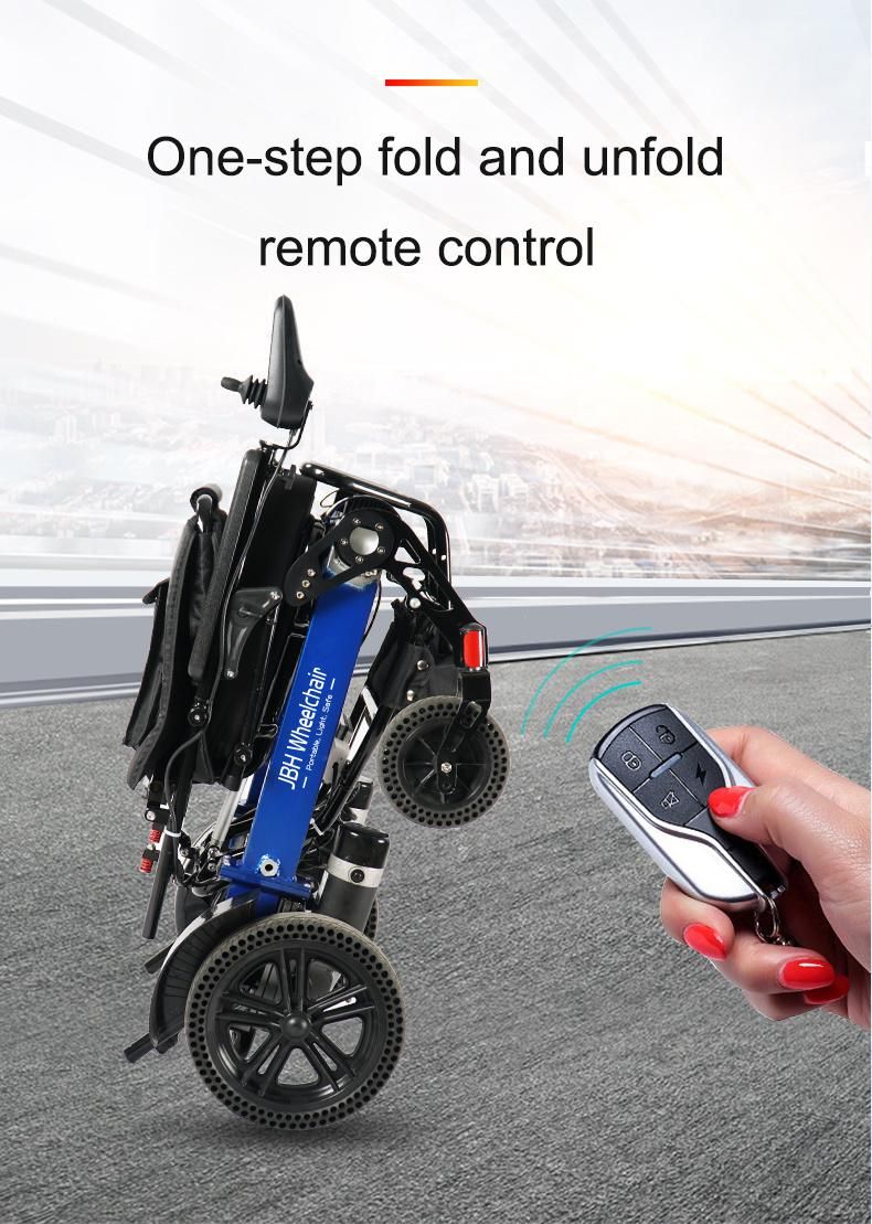 24V 6ah Lithium Battery Hot Selling Electric Folding Wheelchair for Outdoor