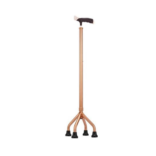 Four Legs Offset Handle Quad Crutch Colorful Lightweight Adjustable Height Strong Safety Walking Stick for Disabled/Elderly People Outdoor Aluminum Product