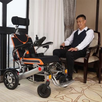 High Quality New Design Front Wheel Rim Folding Power Electric Wheelchair with 24V 12ah Battery