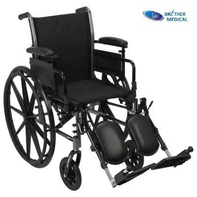 Hot Selling Folding Detachable Manual Wheelchair with Vinyl Upholstery