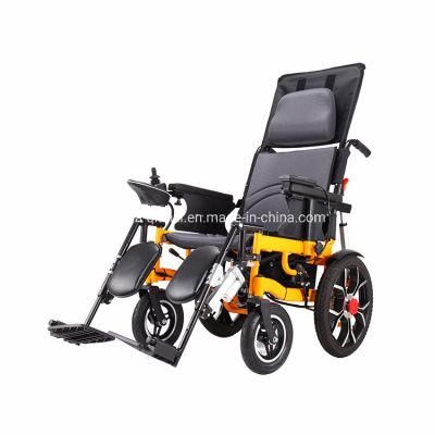 High Back Foldable Electric Wheelchair with Motor