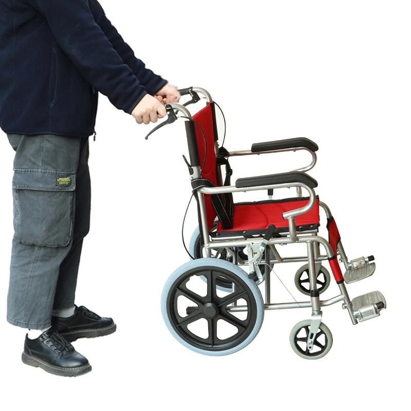 Factory Wholesale Foldable Aluminum Manual Non Electric Rollator Wheelchair