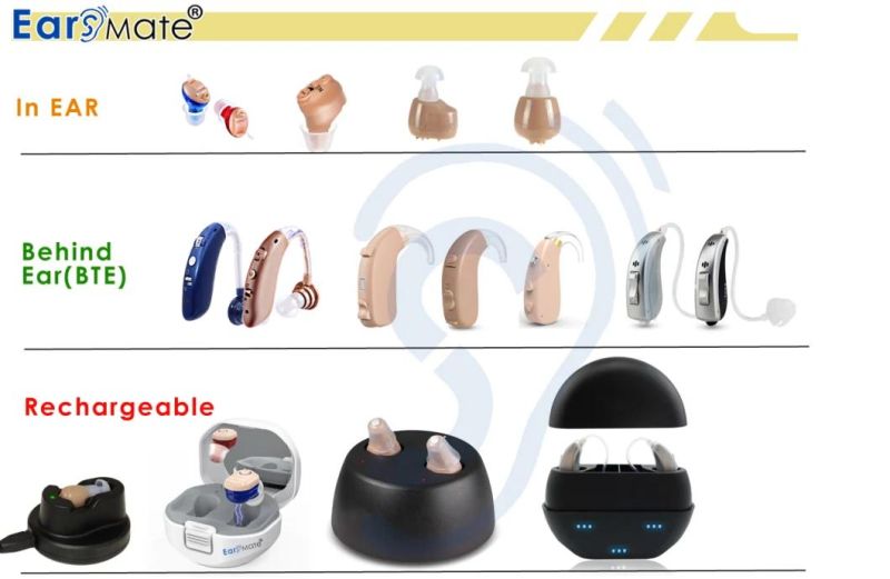 Invisible in Ear Rechargeable Hearing Aids for Seniors Deafness Hearing Amplifier as Earbuds Shape