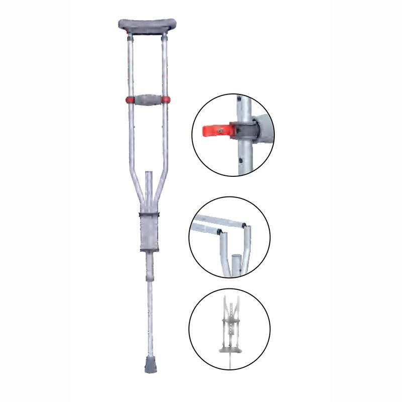 Disabled People Orthopedic Crutch Steel Lightweight Strong Safety Stable Adjustable Height Walking Aids Foldable Rehabilitation Product