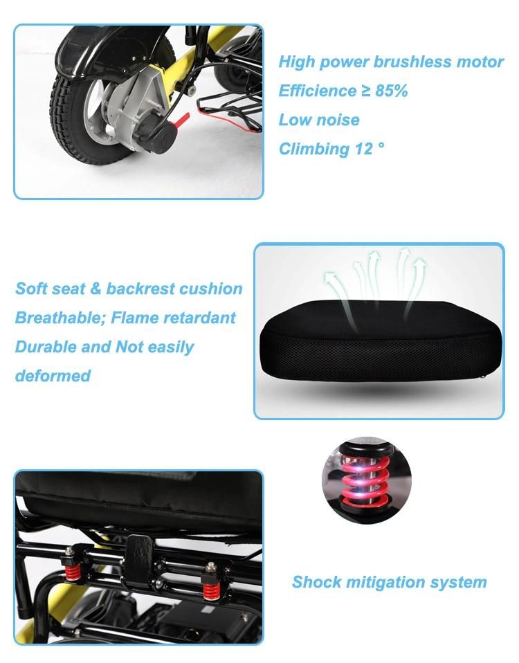 Easy Control Folding Power Electric Wheelchair with Lithium Battery