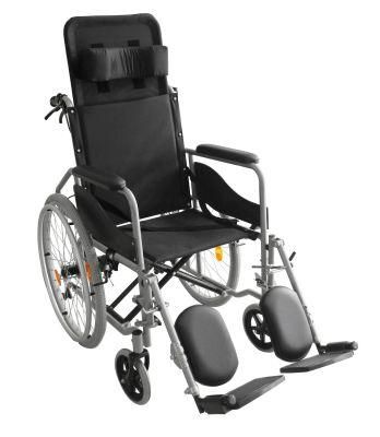 Reclining High Back Wheelchiar with Commode