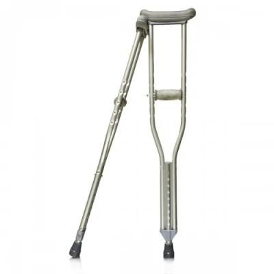 Aluminum Axillary Crutch Aluminum Single Cane Alloy Height Adjust TPR Hand Grip Non-Slip Rubber Walking Stick Medium Size
