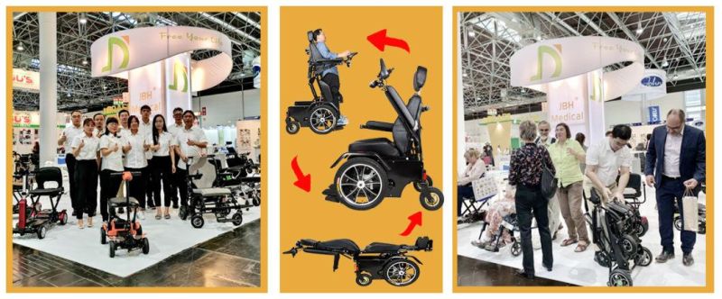 Power Brushless Joystick Controller Foldable Lightweight Electric Wheelchair with Lithium Battery
