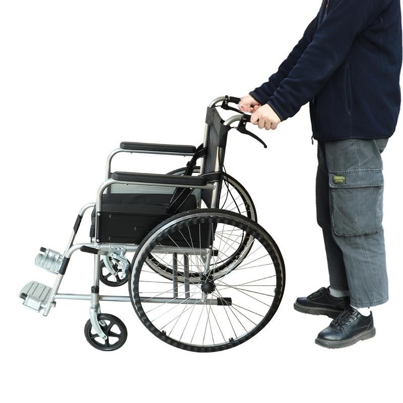 Cheapest Hospital Black Manual Toilet Wheelchair Price