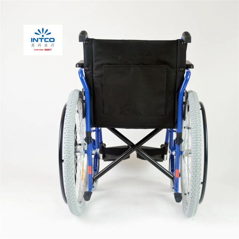 Medical Equipment Steel Folding Manual Mobility Wheelchair with Mountain Tires