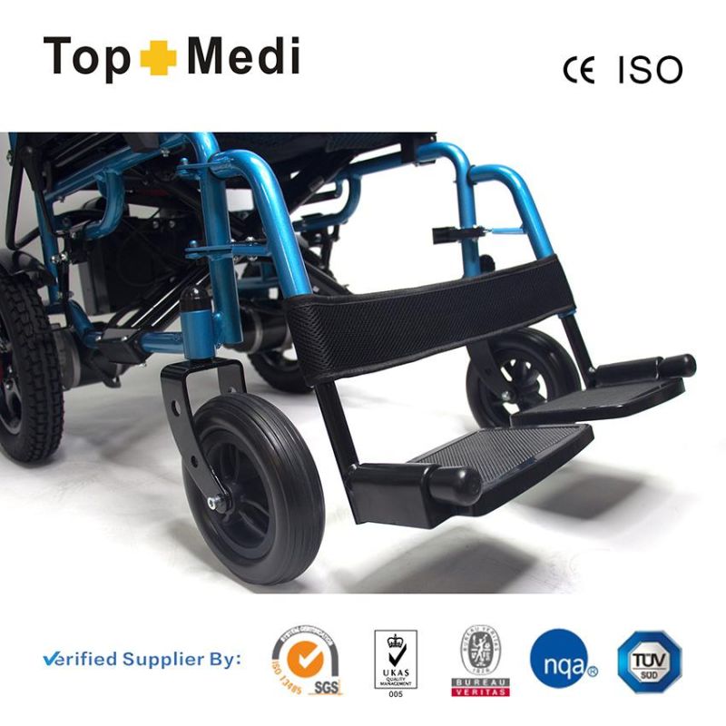 New Style Foldable Electric Wheelchair with Electromagnetic Brake Aluminum Chair Frame