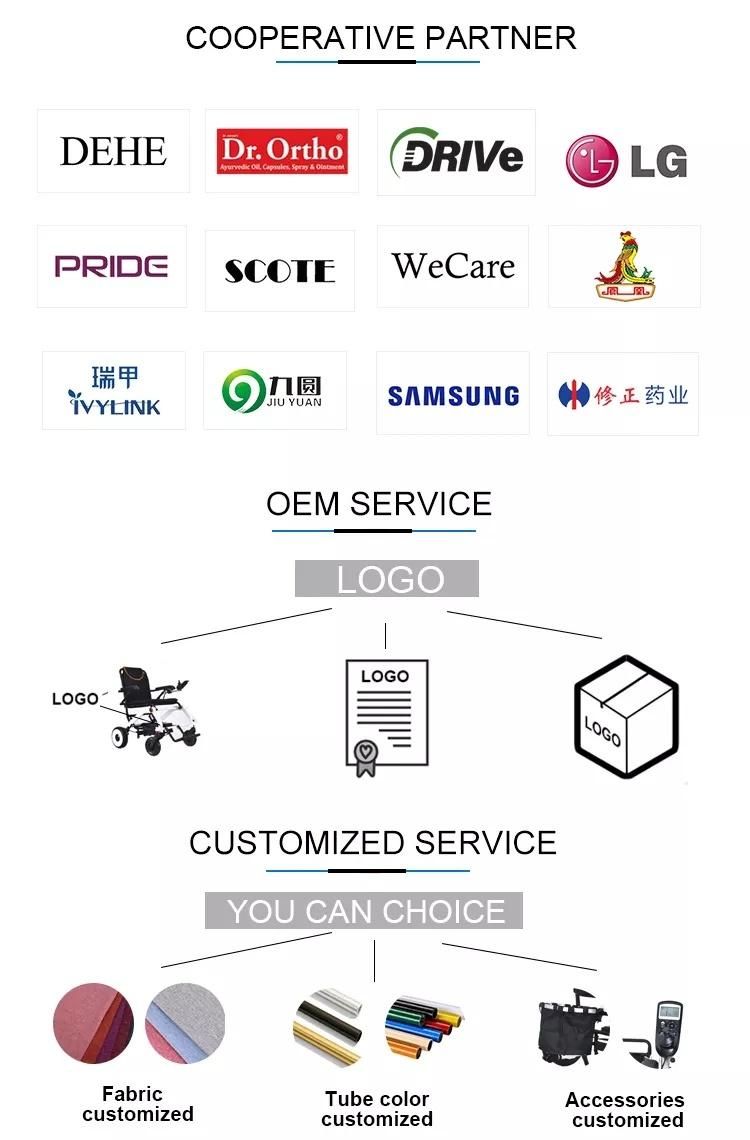 Medical Equipment Folding Disabled Electric Carbon Electric Steel Wheelchair with 500W Brush Motor and 40ah Lithium Battery