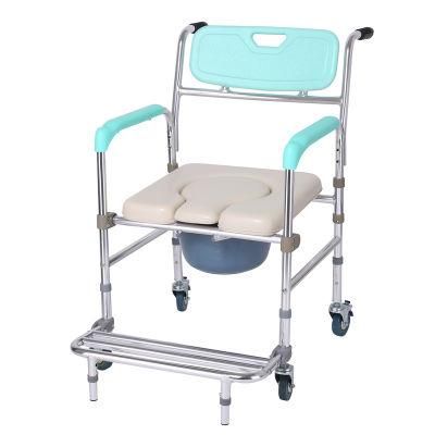 Home Care Manual Chair Toilet Folding Commode Chair for Elderly