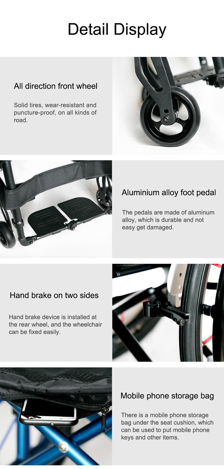 Lightweight Active Foldable Handicapped Manual Sport Wheelchair with CE FDA