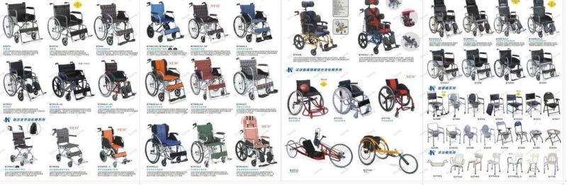 Elderly Disabled Medical Manual Aluminum Steel Transfer Transport Fold Commode Wheelchair