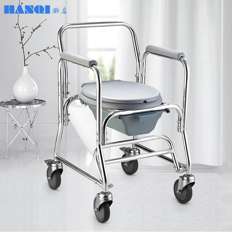 Hanqi Hq699L High Quality Aluminum Commode Chair Portable Toilet Seat for Adult Bariatric