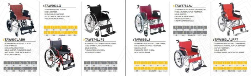 Lightweight Aluminum Handicapped Elderly Foldable Manual Wheelchair