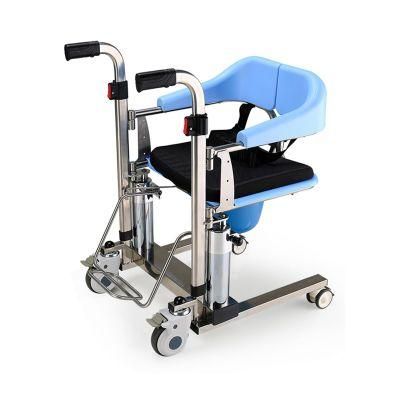 Adjustable Height Wheelchair Product for Elderly Cheap Steel Commode Chair with Electroplating Cheap Steel Commode Wheel Chair