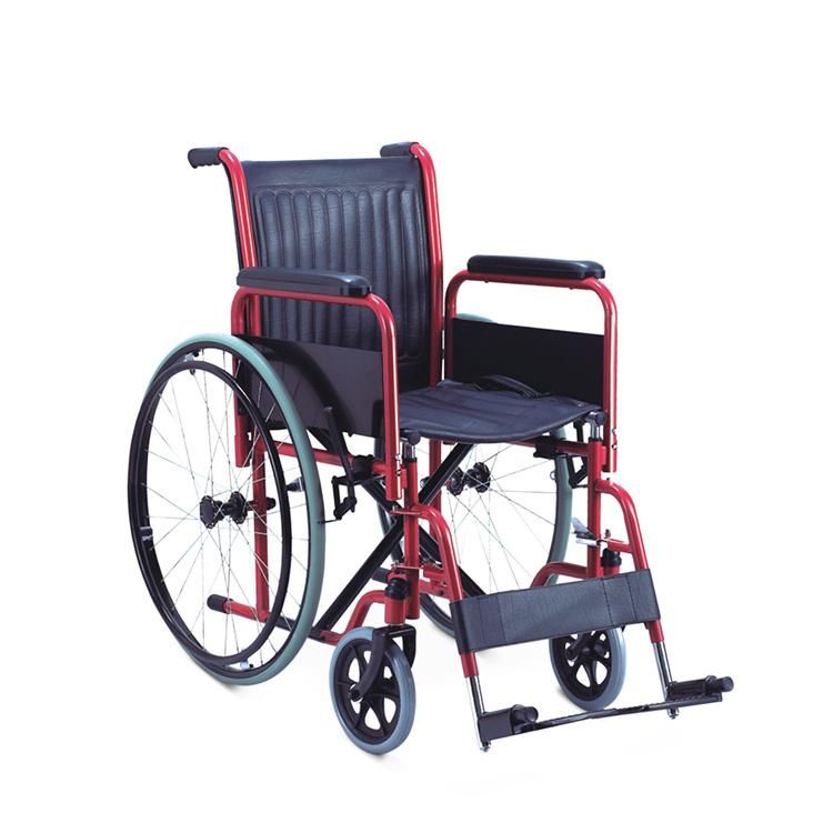 Topmedi Lightweight Steel Foldable Manual Orthopedic Wheelchair for Disabled People