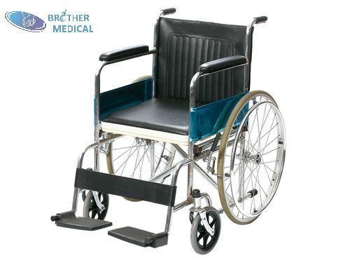 High Quality Good Single Crosses Stainless Steel Footplate Portable Wheelchair Sale Cheap