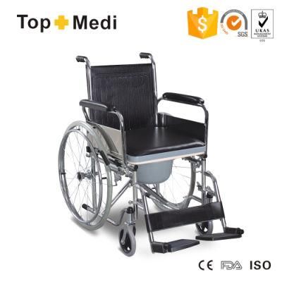 Commode Wheelchair with Wheel with Toilet