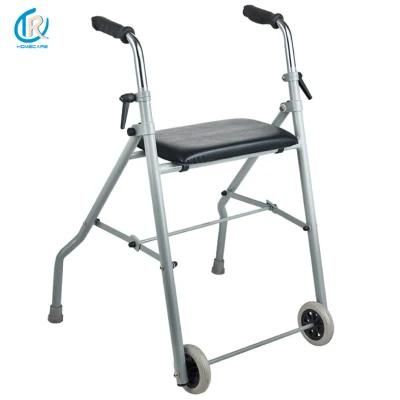 Rollator Walker Two Wheels Cart with Padded Seat Disabled Scooter