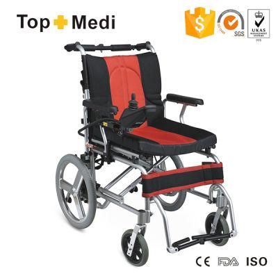 Topmedi Lightweight Foldable Electric Wheelchairs with Small Wheel Pg Controller