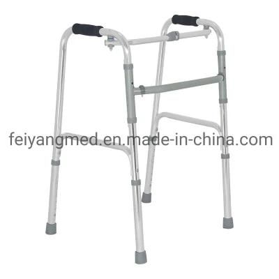 Medical Aluminum Foldable Walker with Height Adjustable Frame